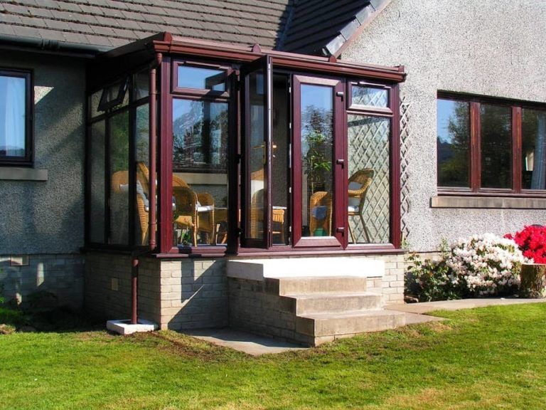 Full Height Glass Lean To conservatory - Rosewood