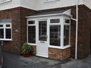 DIY Porch with Dwarf Wall in White