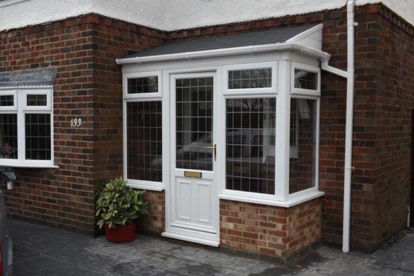 DIY Porch with Dwarf Wall in White