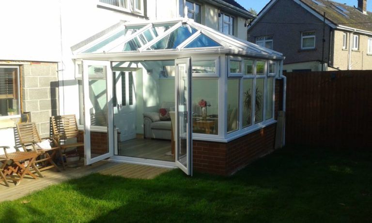 Edwardian Conservatory, White, Dwarf Wall