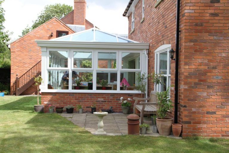 DIY Orangery with Slim Line Fascia and corner pilasters