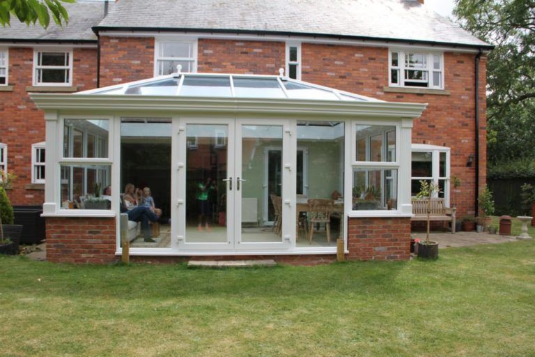 DIY Orangery with Slim Line Fascia and corner pilasters