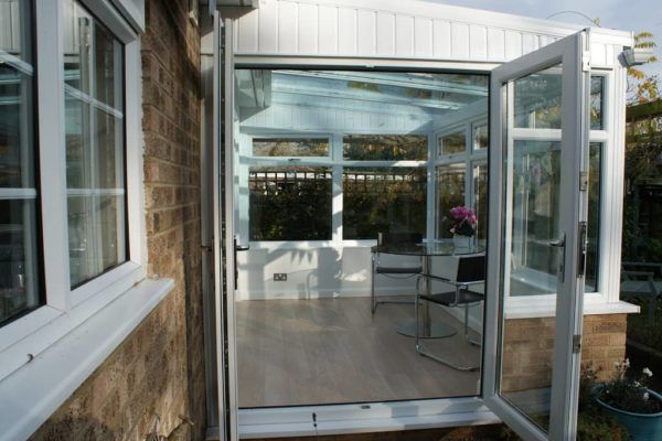 Lean To, White, Dwarf Wall, Glass Roof