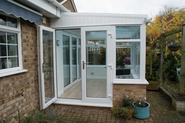 Lean To, White, Dwarf Wall, Glass Roof