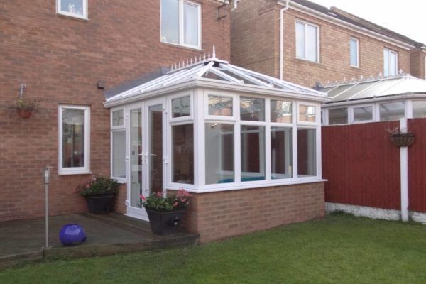 Edwardian ConservaBase White Glass Roof