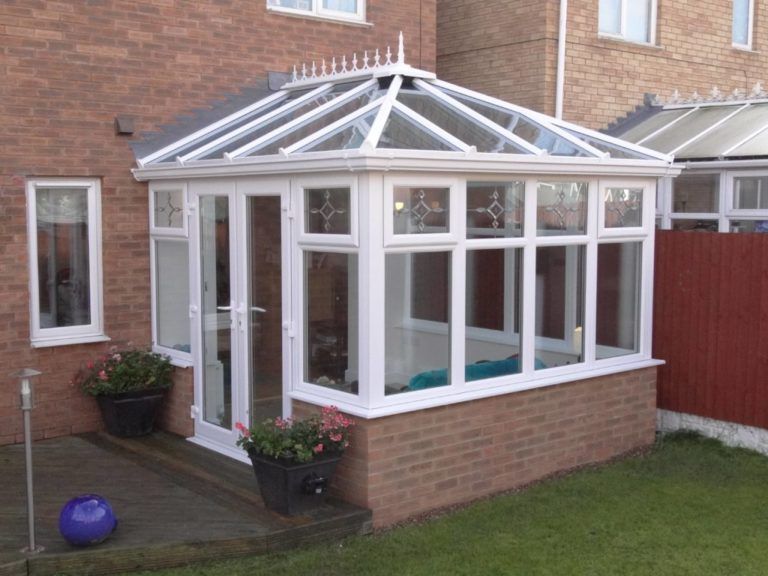 Edwardian Conservatory, White, Dwarf Wall