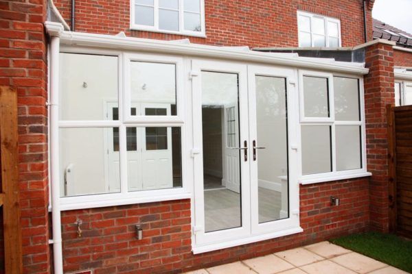 Lean To Conservatory, White, Dwarf Wall