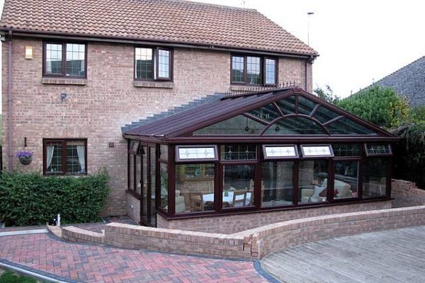 Gable Front Conservatory, Rosewood, Dwarf Wall