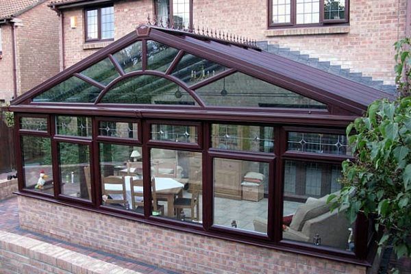 Gable Front Conservatory, Rosewood, Dwarf Wall