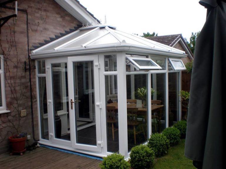 Edwardian Conservatory, White, Full Height Glass