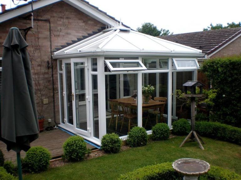 Edwardian Conservatory, White, Full Height Glass