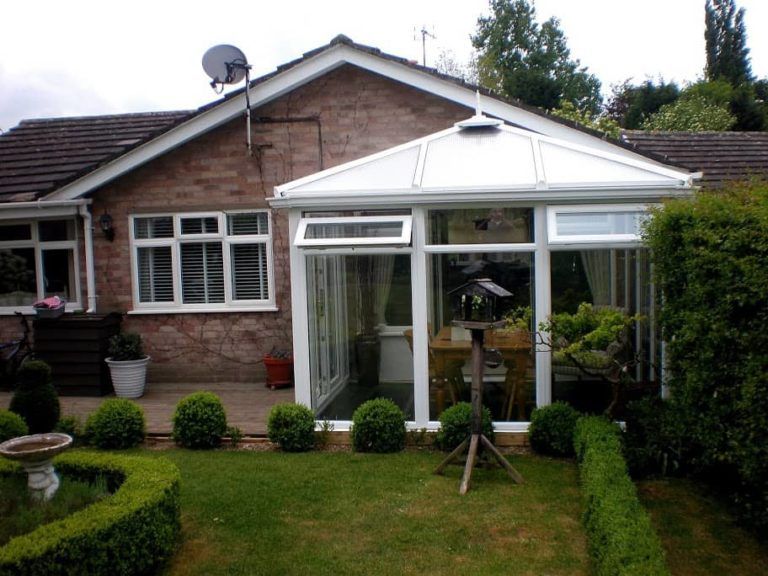 Edwardian Conservatory, White, Full Height Glass