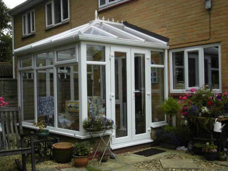 Edwardian Conservatory, White, Full Height Glass