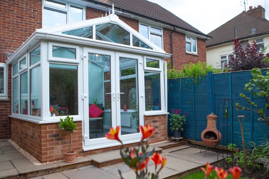 hipped back gable conservatory