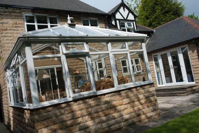 Edwardian Conservatory, White, Dwarf Wall