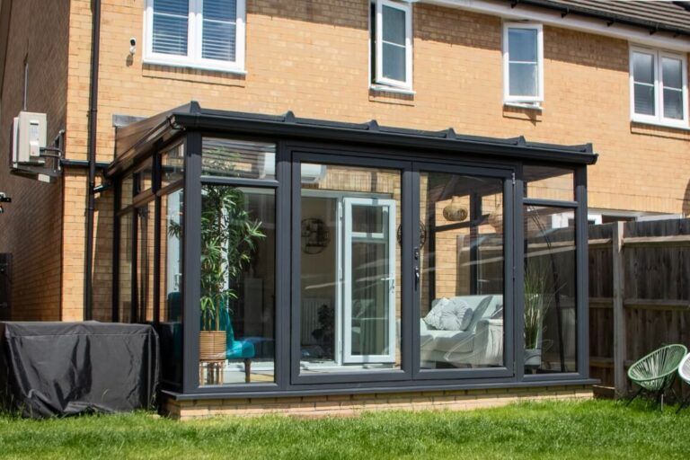 lean-to conservatory with bifold doors