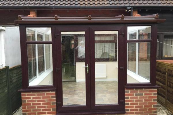 Lean To Conservatory, Rosewood , Dwarf Wall