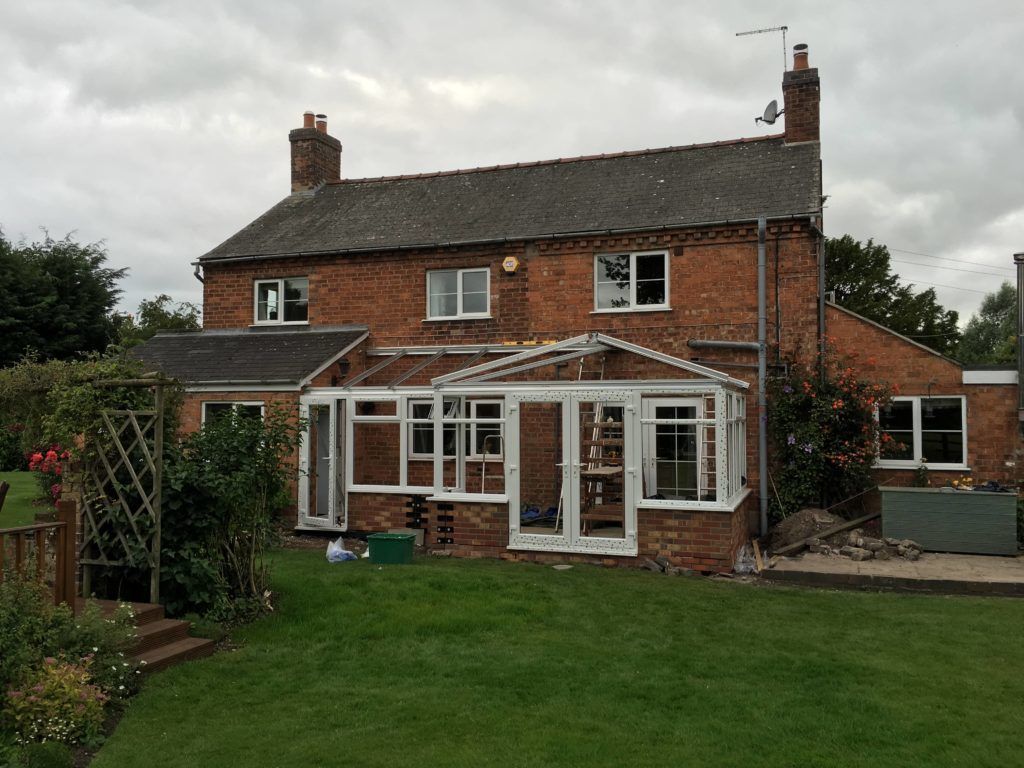 Roof fixed onto the conservatory frame