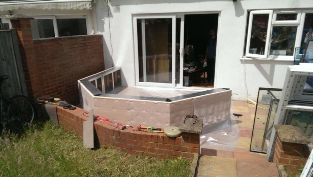 Conservatory base wall preperation