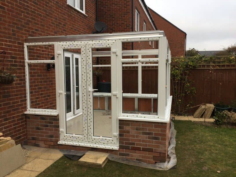 DIY Edwardian style conservatory with dwarf wall