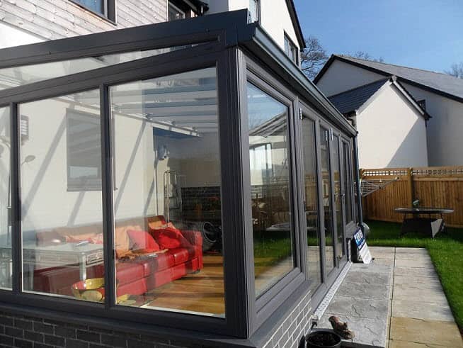 grey on white conservatory