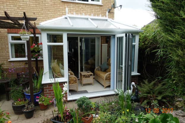 Mr Organ Hipped-Back Edwardian Conservatory bi-fold doors - after