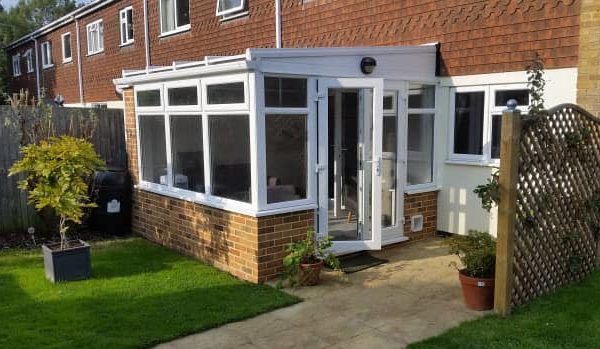 DIY Lean-to conservatory with french doors