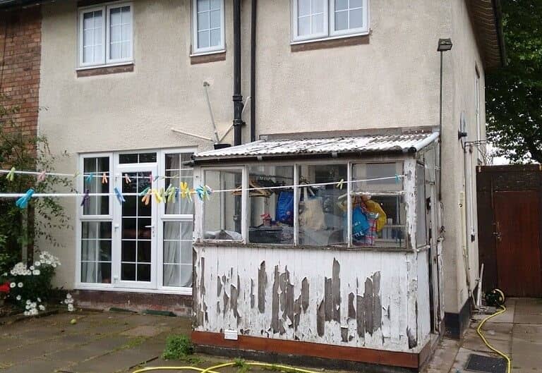 DIY Lean-to conservatory sunlounge Before - Mr Scott