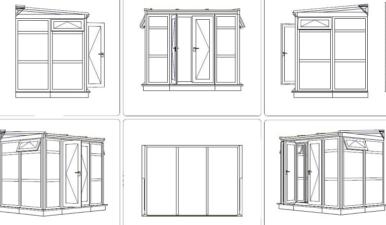 Mr Scott DIY Lean-to Conservatory Sunlounge CAD drawing