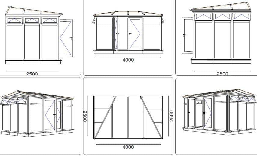 DIY Hipped Lean-to Conservatory CAD drawing - Mr Jeff May