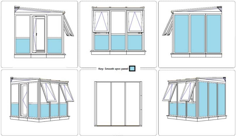 DIY Lean-to Conservatory with Privacy Panels CAD drawing - Mr MacDonald