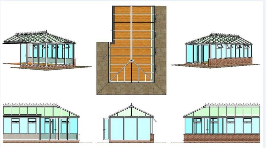 CAD drawing Edwardian Conservatory