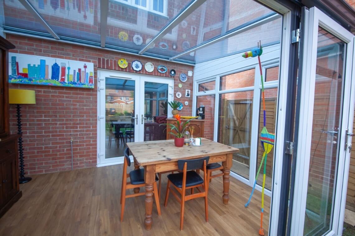 dining room in a conservatory