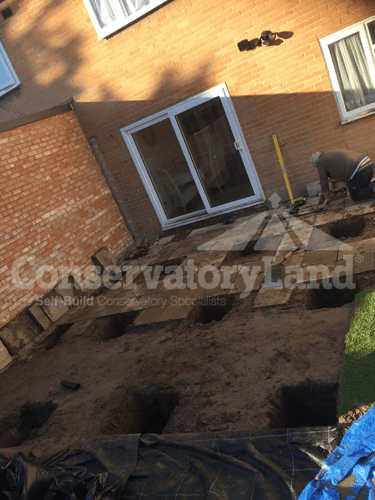 Preparing the ground for a conservatory