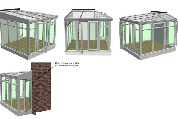 CAD drawing lean to conservatory