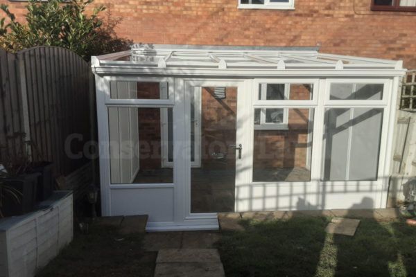 white lean to conservatory
