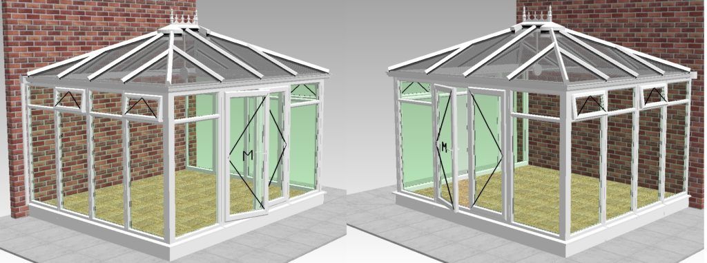 Hipped-Back Edwardian Conservatory CAD Drawing