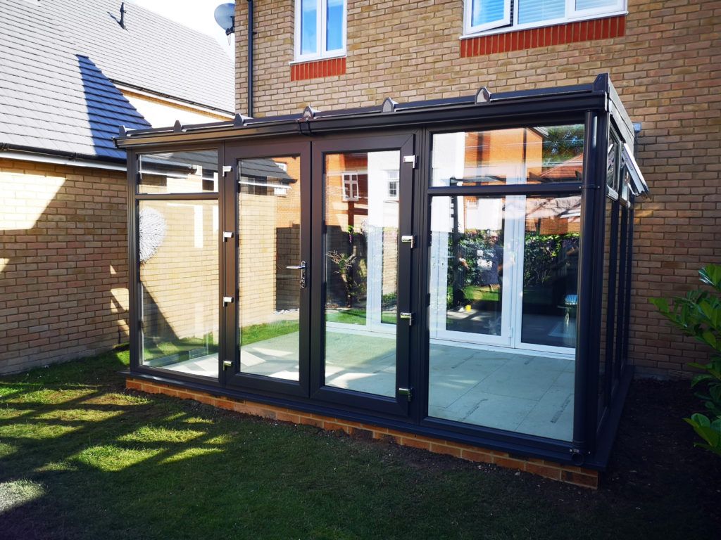 brown lean to conservatory
