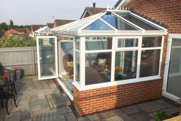 white frame edwardian conservatory