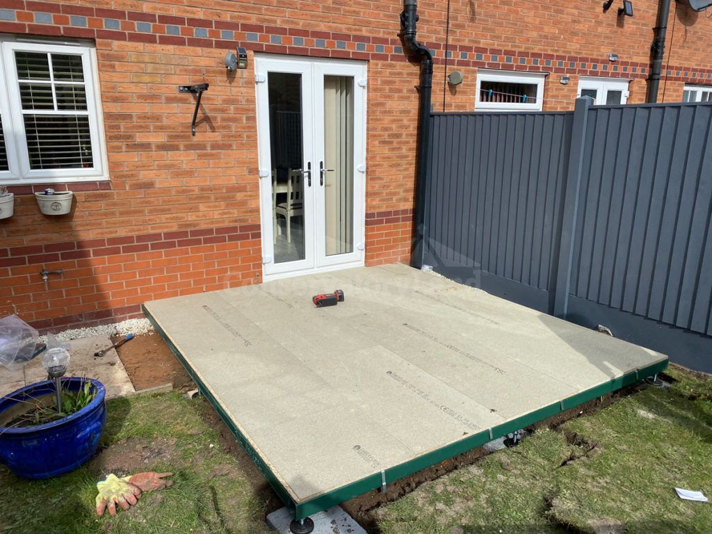 flooring base of conservatory in place