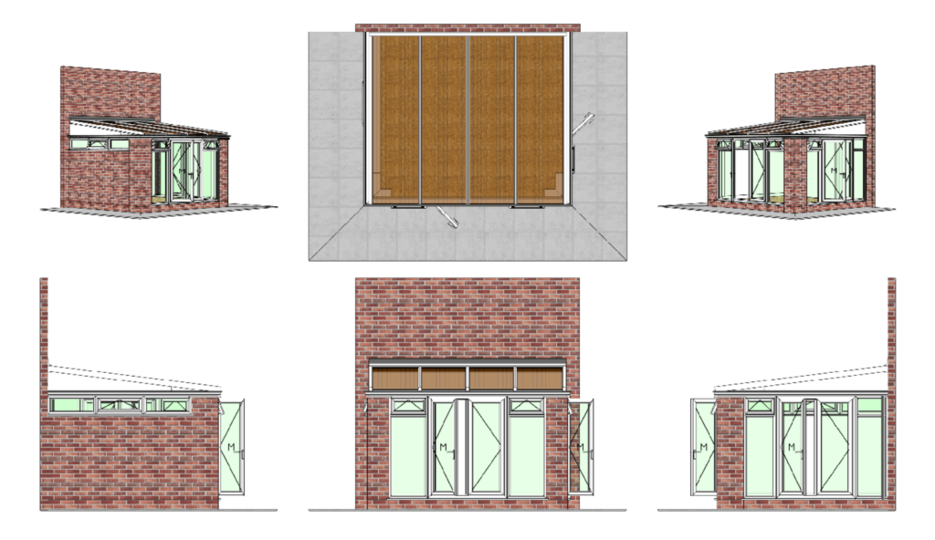 Basic CAD drawing of conservatory