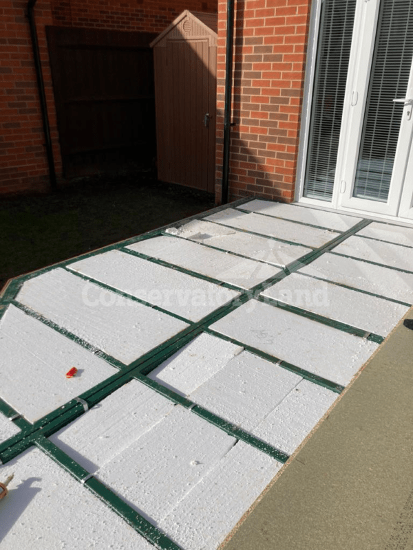 conservatory steel base and insulation