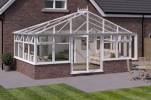 hipped back gable conservatory