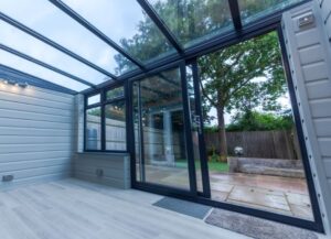 sliding door on a conservatory