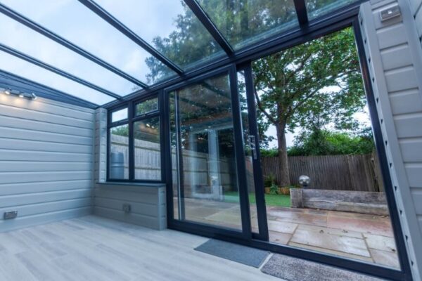 sliding door on a conservatory