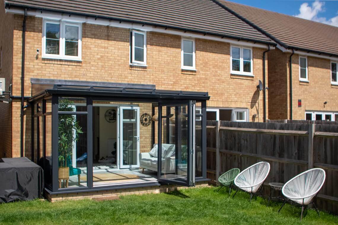 conservatory with bi-fold doors