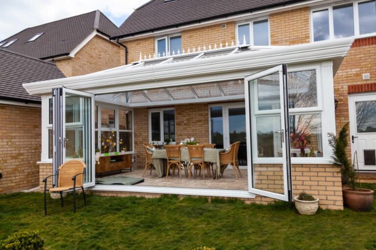 orangery with open bi-fold doors