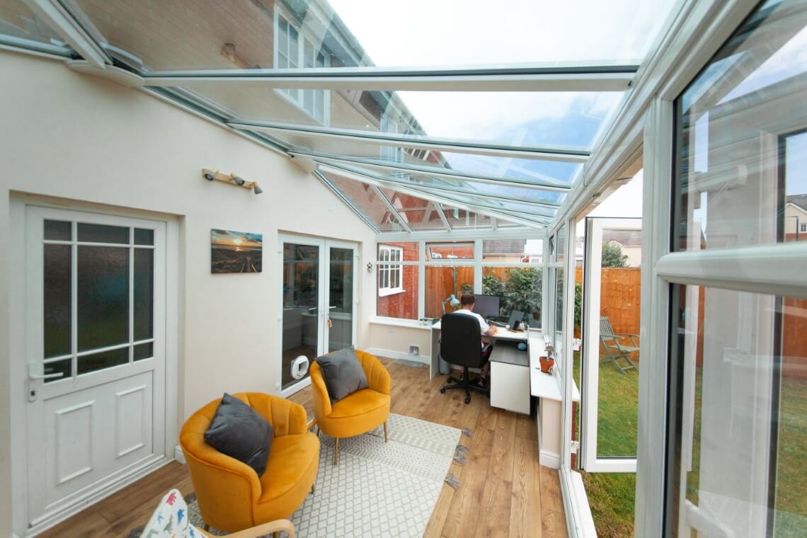 interior hipped lean-to conservatory