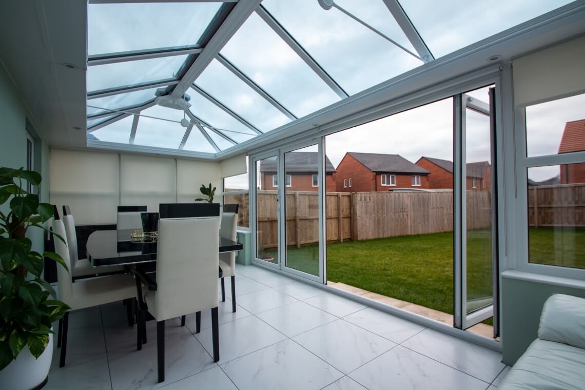 interior of hipped back edwardian conservatory