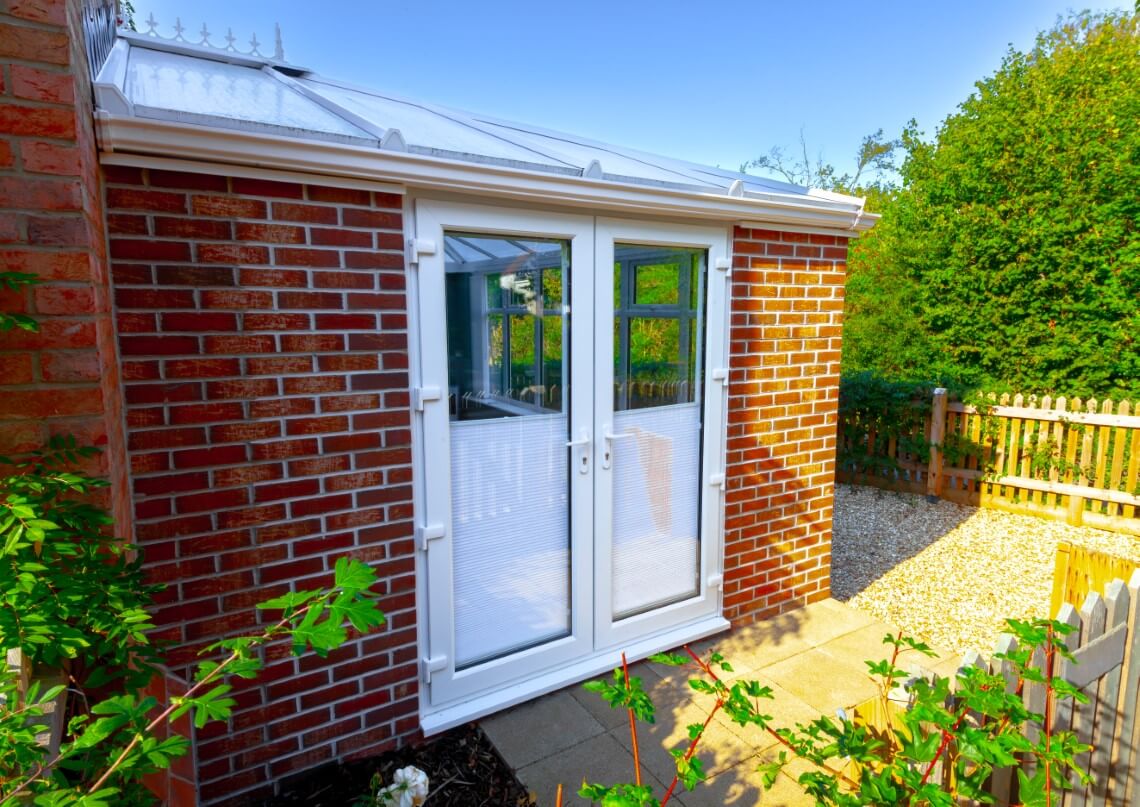 front conservatory with french doors